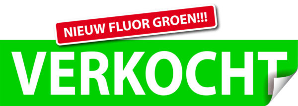 Sticker verkocht fluor groen