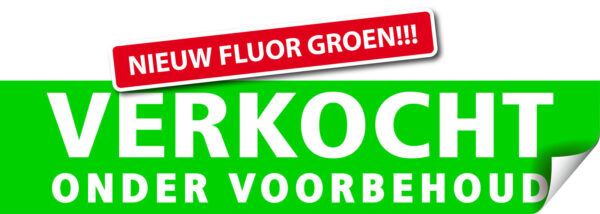 Sticker verkocht onder voorbehoud fluor groen