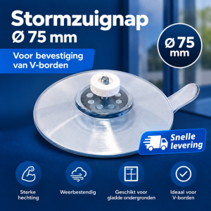 Stormzuignappen voor V-borden en Makelaarsborden
